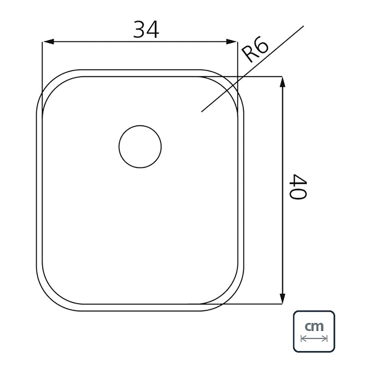 TRAMONTINA - Lavadero de Cocina en Acero Inoxidable Satinado 34x40x18cm