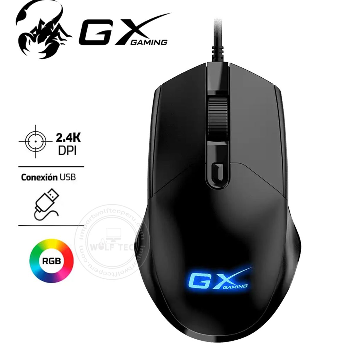 GENIUS GX - MOUSE GENIUS GX SCORPION M300 2400 DPI 4-BOT RGB BLACK