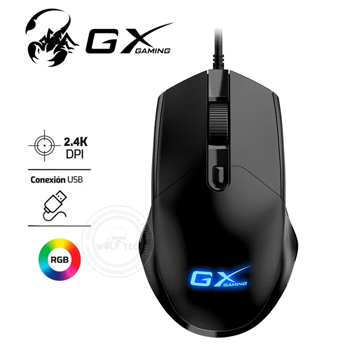 GENIUS GX - MOUSE GENIUS GX SCORPION M300 2400 DPI 4-BOT RGB BLACK