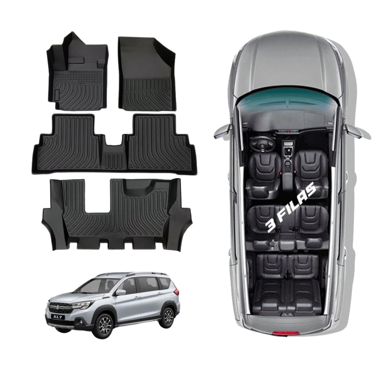 GENERICO - PROTECTOR CUBRE PISO 5D SUZUKI ERTIGA XL7 2018-2024