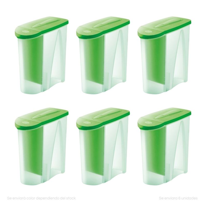 POLINPLAST - Set de 6 Dispensadores Madrid N° 1 con Tapa Hermética