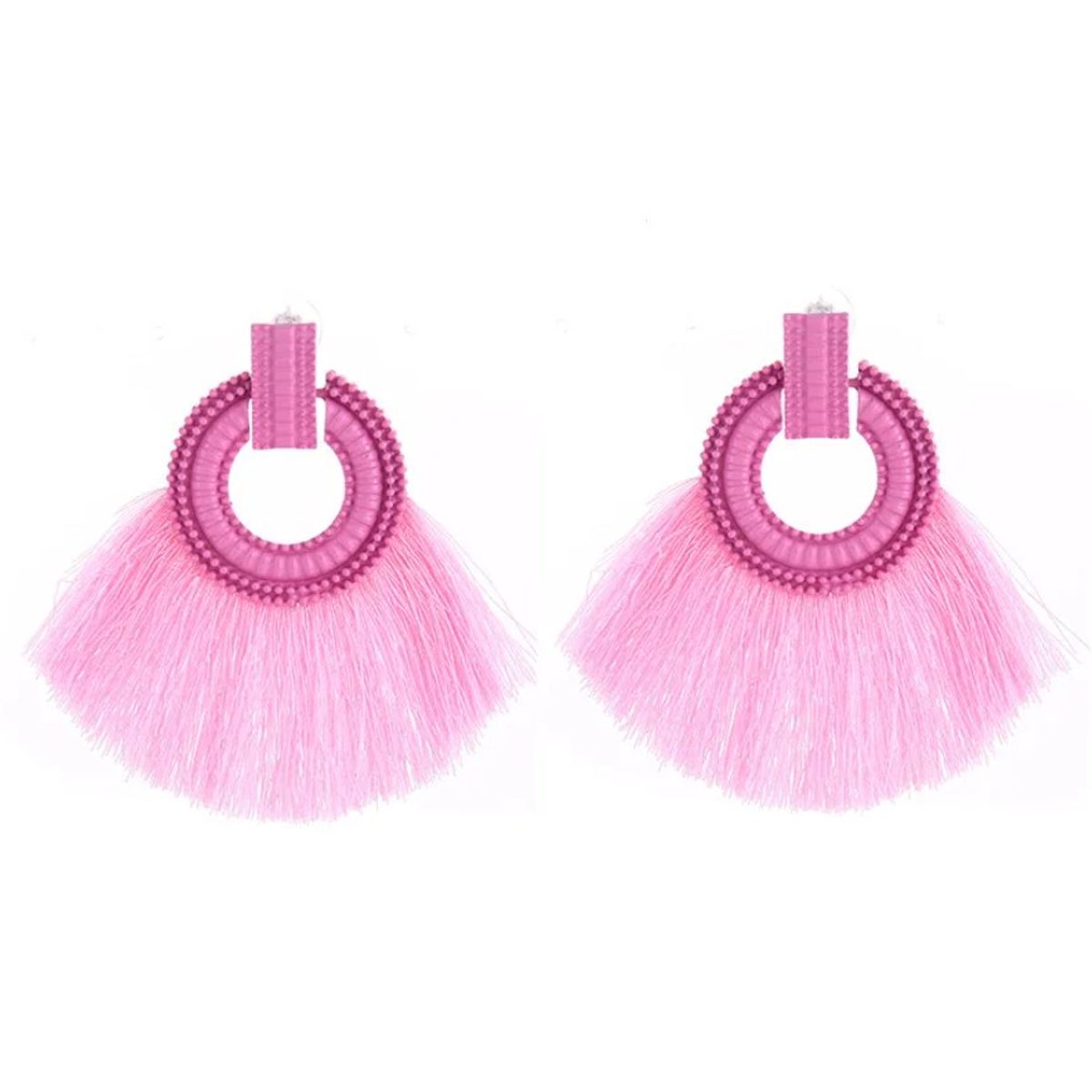 GENERICO - Arete de Borla de Hilo - Rosa