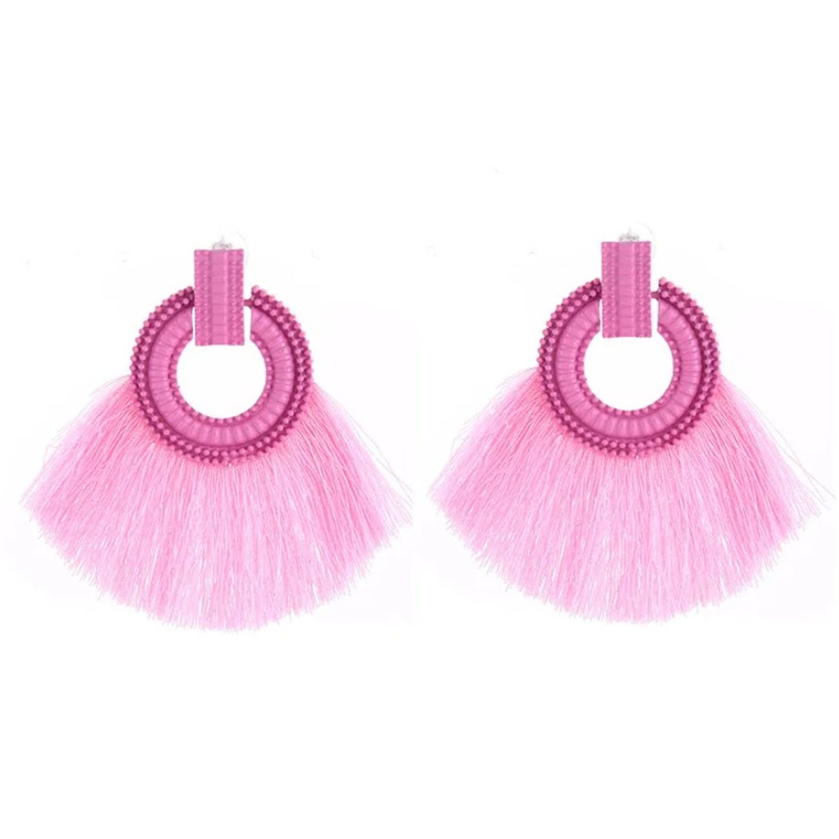 GENERICO - Arete de Borla de Hilo - Rosa