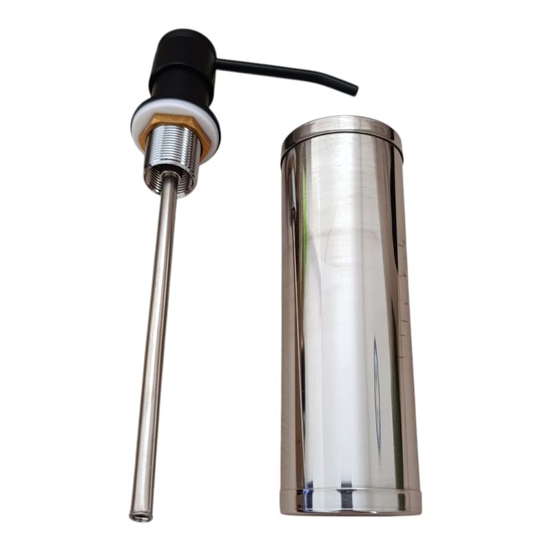 GENERICO - Dispensador de Jabón Líquido para Cocina Acero Cromado Negro Mate