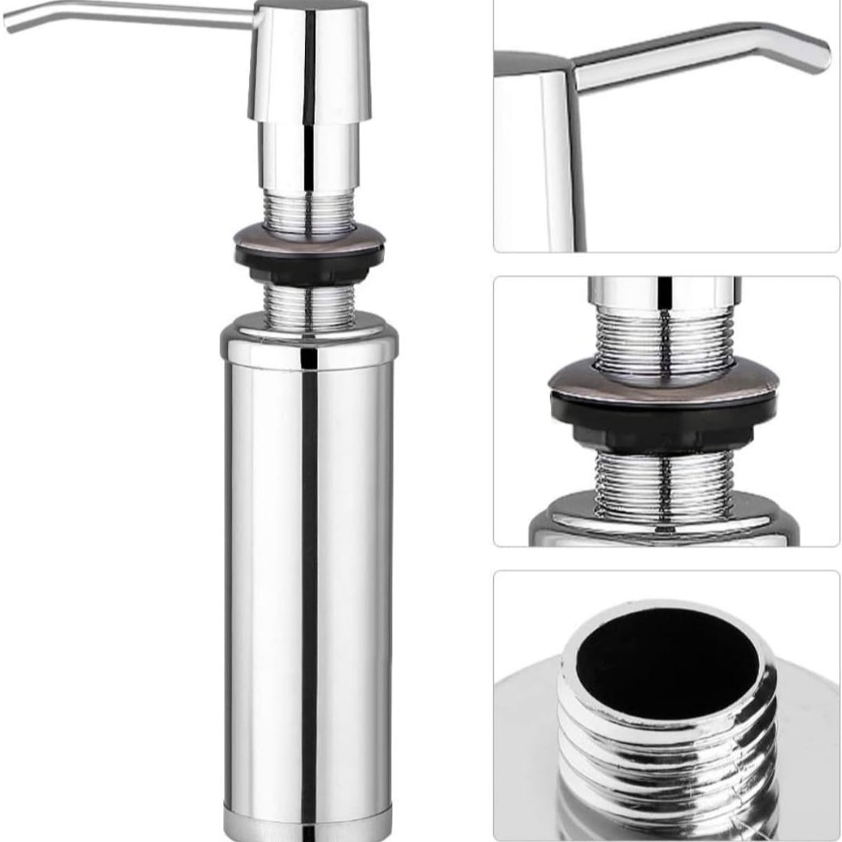 RINOX - Dispensador de Jabón Líquido R-inox para Empotrar Cocina Cromado