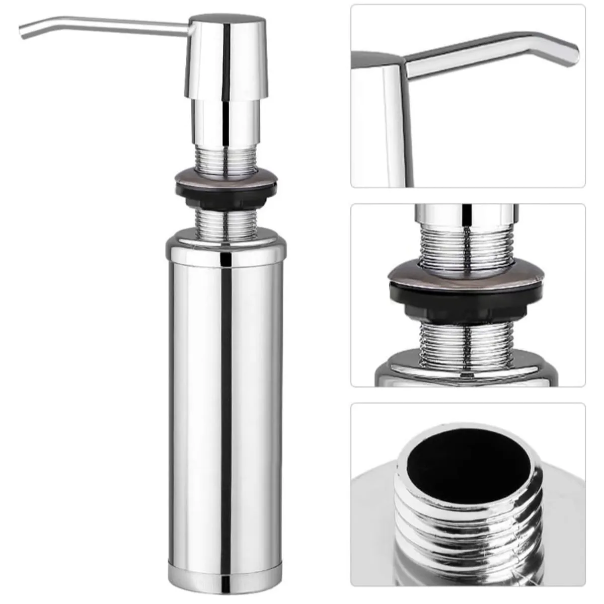 RINOX - Dispensador de Jabón Líquido R-inox para Empotrar Cocina Cromado