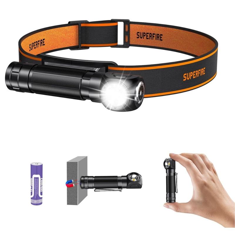 OEM - Linterna de Cabeza Profesional 600LM Recargable Imantada USB C