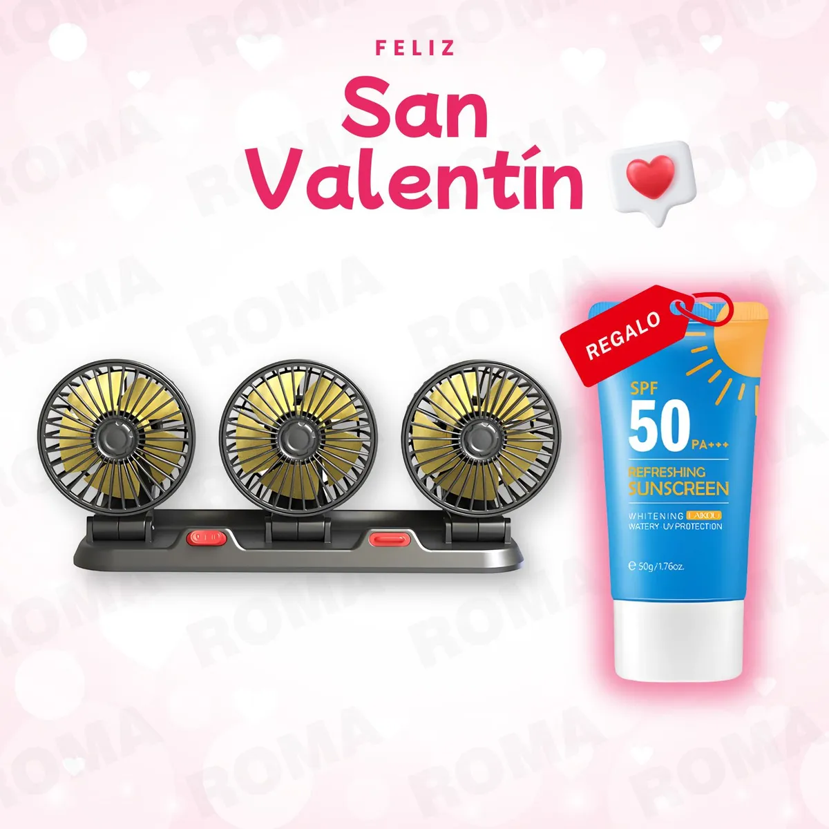 GENERICO - VENTILADOR TRIPLE DE 24V 360° + REGALO
