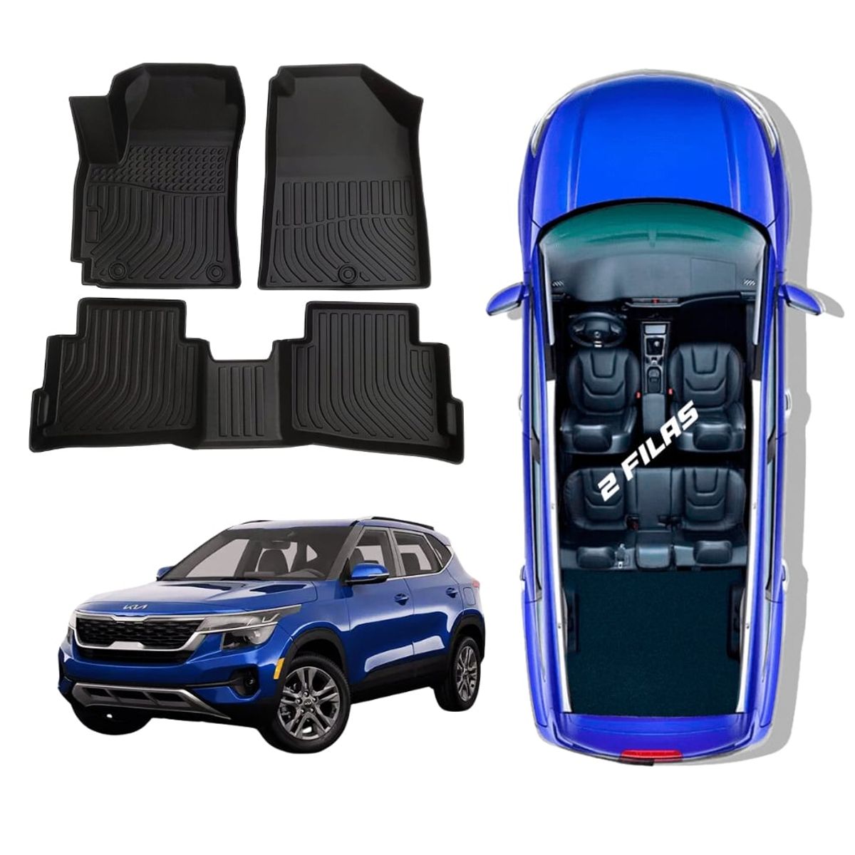 GENERICO - PROTECTOR CUBRE PISO 5D KIA SELTOS 2020-2025