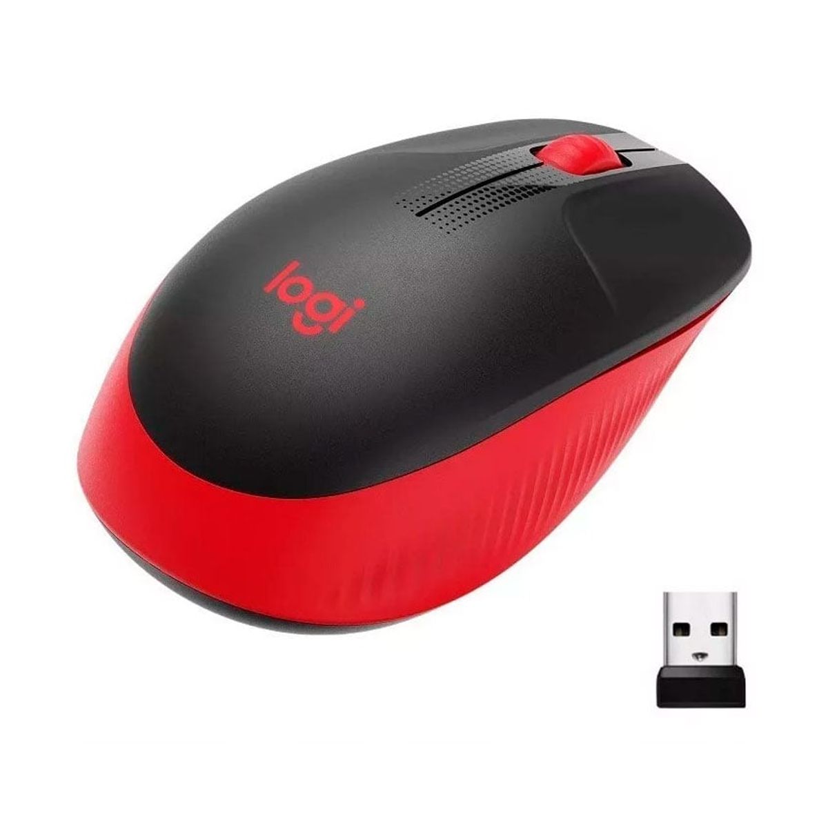 LOGITECH - Ratón Logitech M190 Wireless Red Diseño Full-Size Conexión Inalámbrica