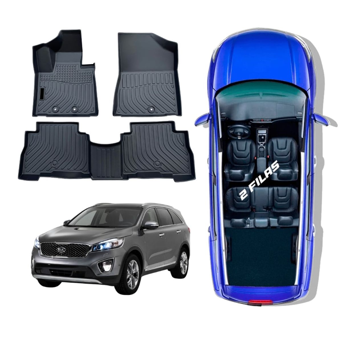 GENERICO - PROTECTOR CUBRE PISO 5D KIA SORENTO 2011-2015