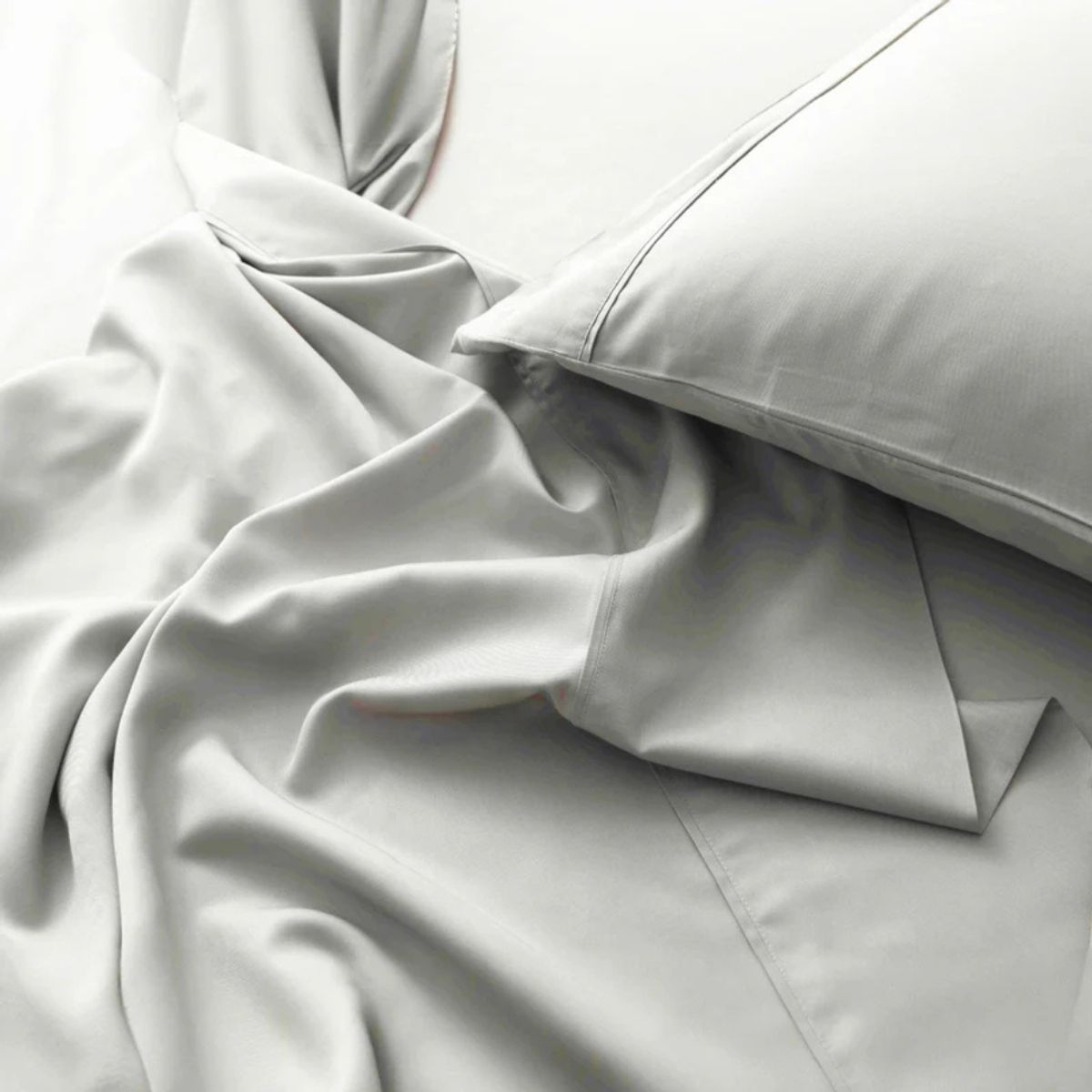 CLAUDIA RIVA HOME - Juegos de Sábanas de Bambú Gris Plata 300 Hilos