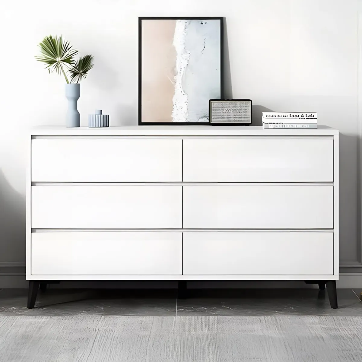 GENERICO - Cómoda Aube 6 Cajones Blanco 100 cm Huk