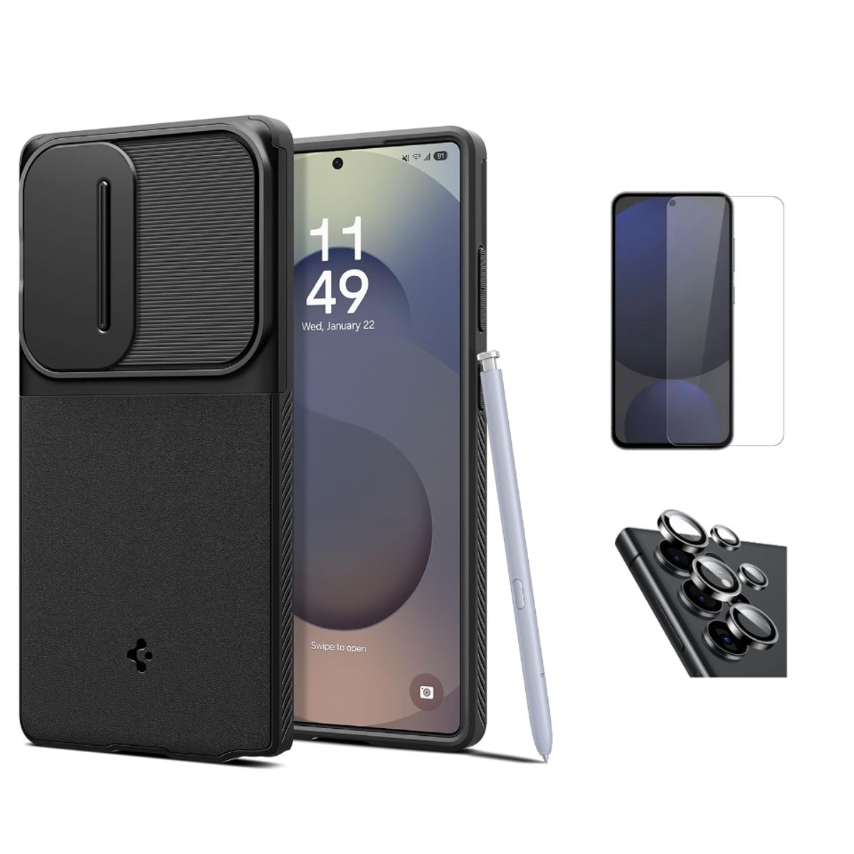 SPIGEN - CASE SPIGEN OPTIK ARMOR SAMSUNG S25 ULTRA Y VIDRIOS