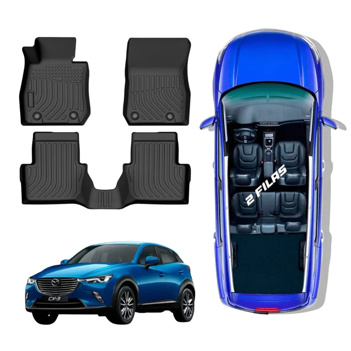 GENERICO - PROTECTOR CUBRE PISO 5D MAZDA CX-3 2016-2022