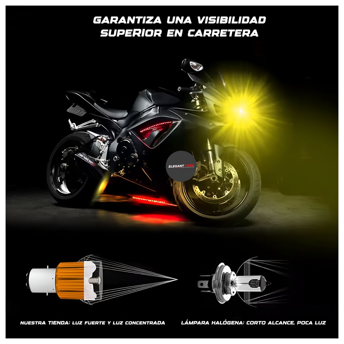 JM IMPORT - Foco  Led H4 Moto Alta Baja Multicolor