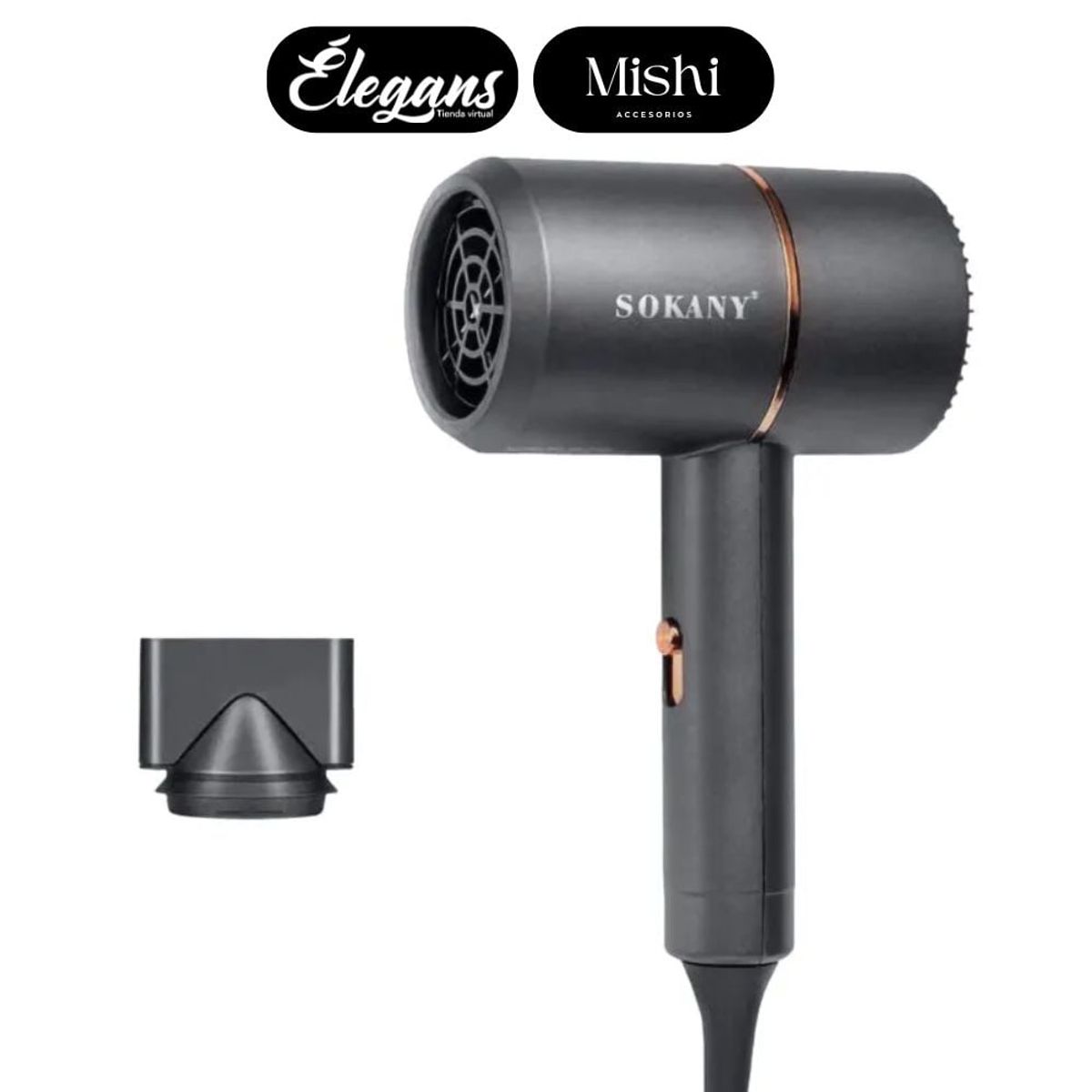 SOKANY - Secadora de Cabello Profesional Sokany color Negro SK2202 Élegans