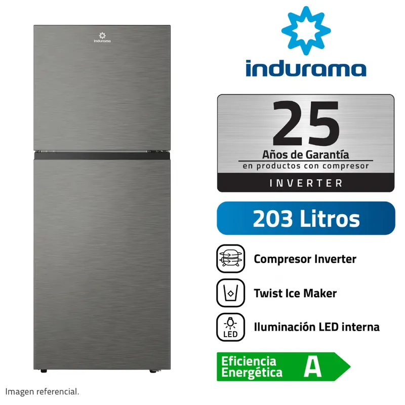 INDURAMA - Refrigeradora Indurama 203 Litros Top Freezer No Frost RI-359I