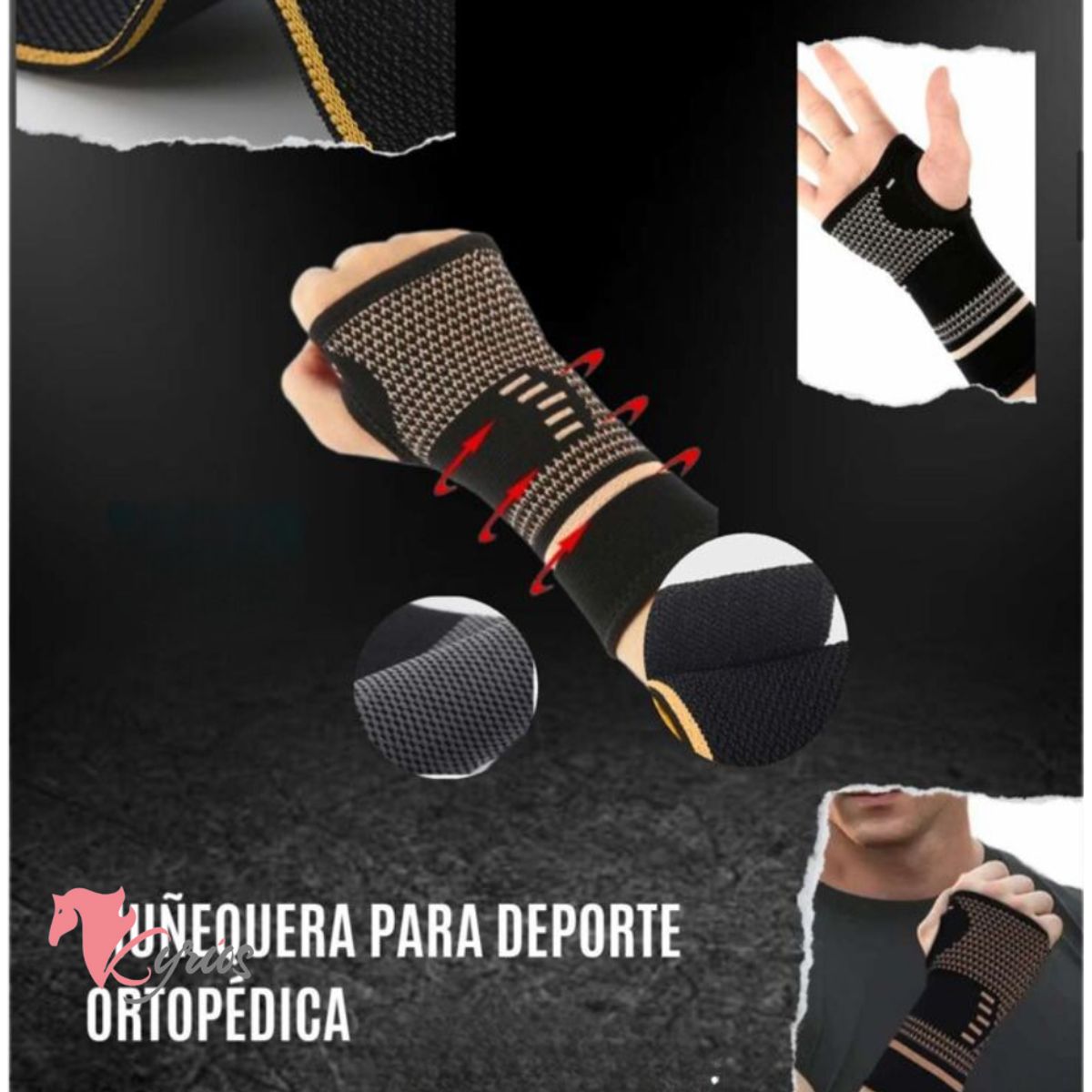 NO LOGO - Muñequera Deportiva Ortopédica