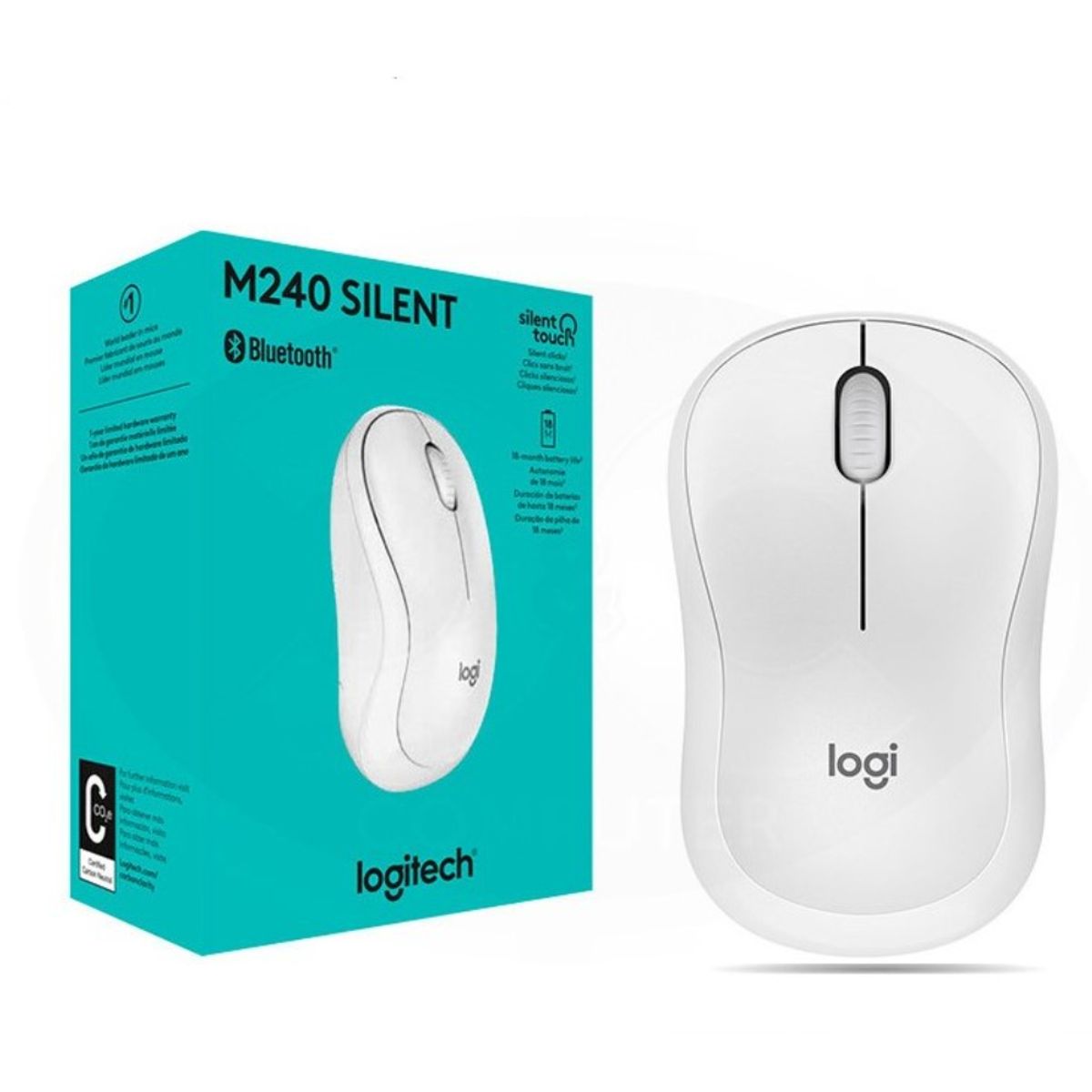 LOGITECH - Mouse Inalámbrico Logitech M240 Silent-Blanco