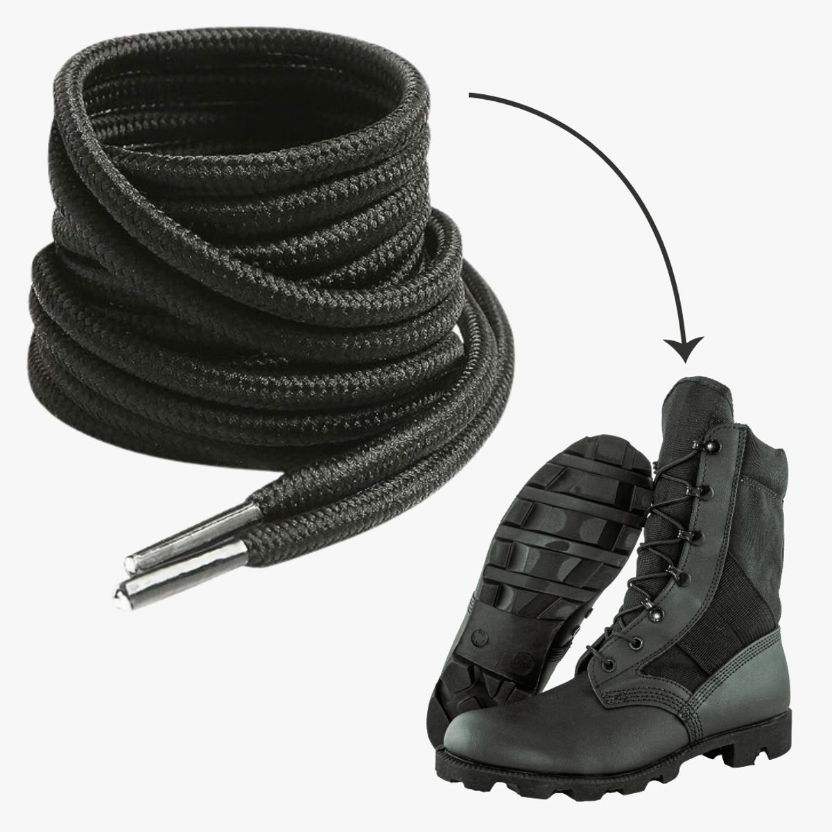 GENERICO - Pasador cordón redondo reforzado 2m 2pares