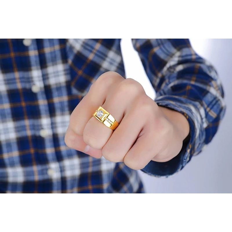GENERICO - Anillo Elegant Gentleman Zircón Hombre Aro San Valentin Genieka