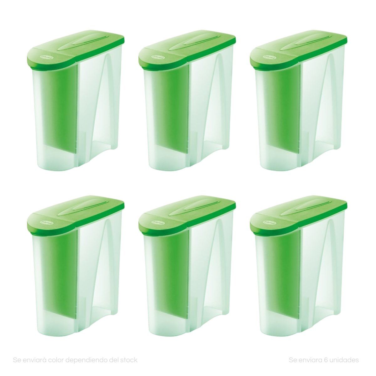 POLINPLAST - Set de 6 Dispensadores Madrid N° 2 con Tapa Hermética