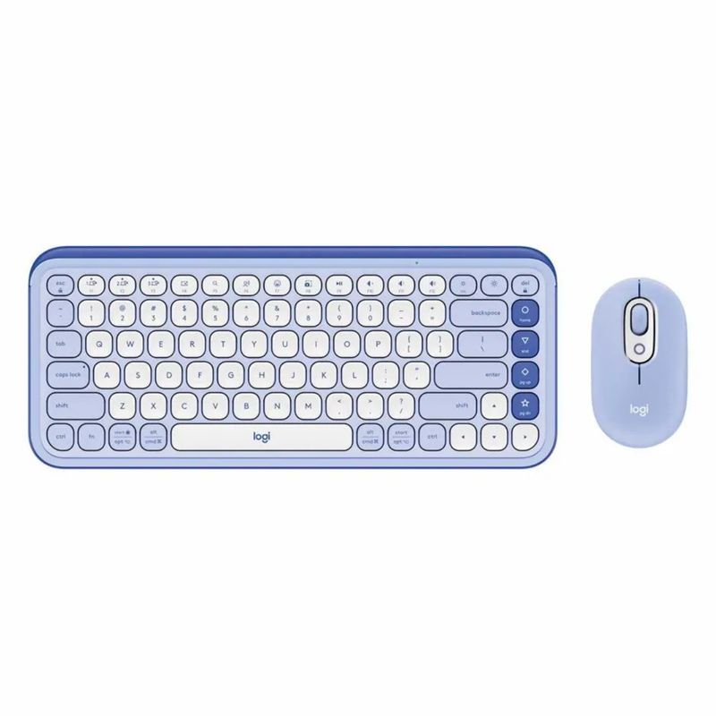 LOGITECH - TECLADO LOGITECH + MOUSE POP ICON PURPLE BLUETOOTH