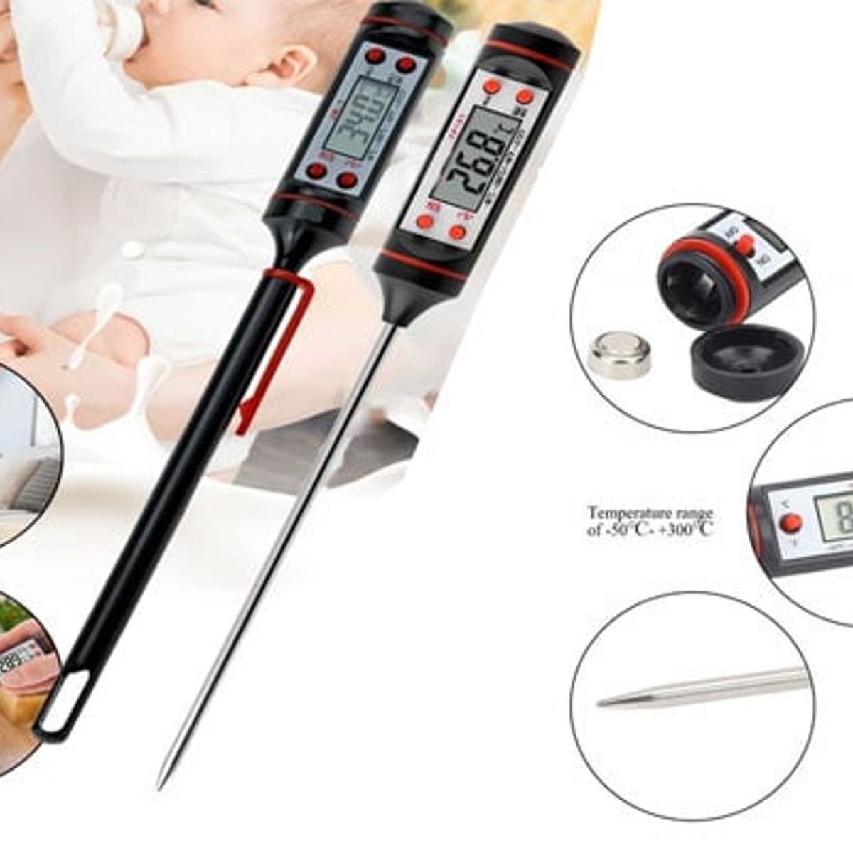 GENERICO - Termómetro Digital Carne alimentos cocina barbacoa líquido comida