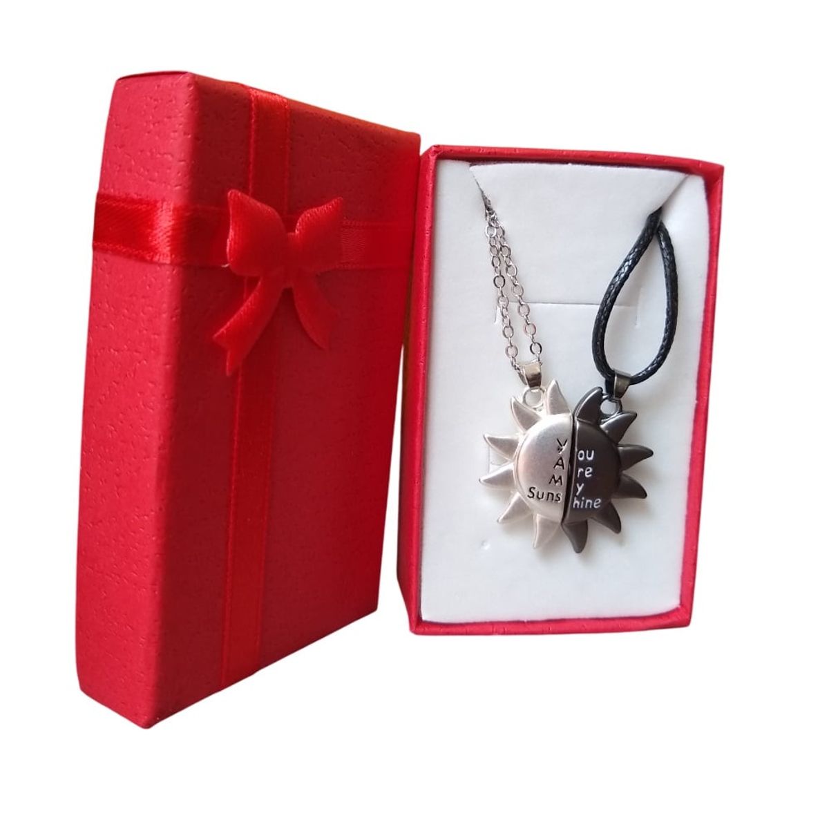 GENERICO - Collar doble sol sunshine imán pareja mejores amigos San Valentín