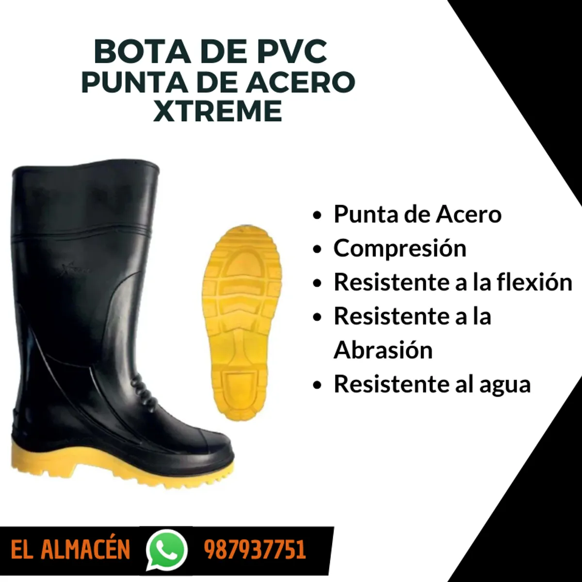 XTREME - BOTA DE JEBE PUNTA DE ACERO