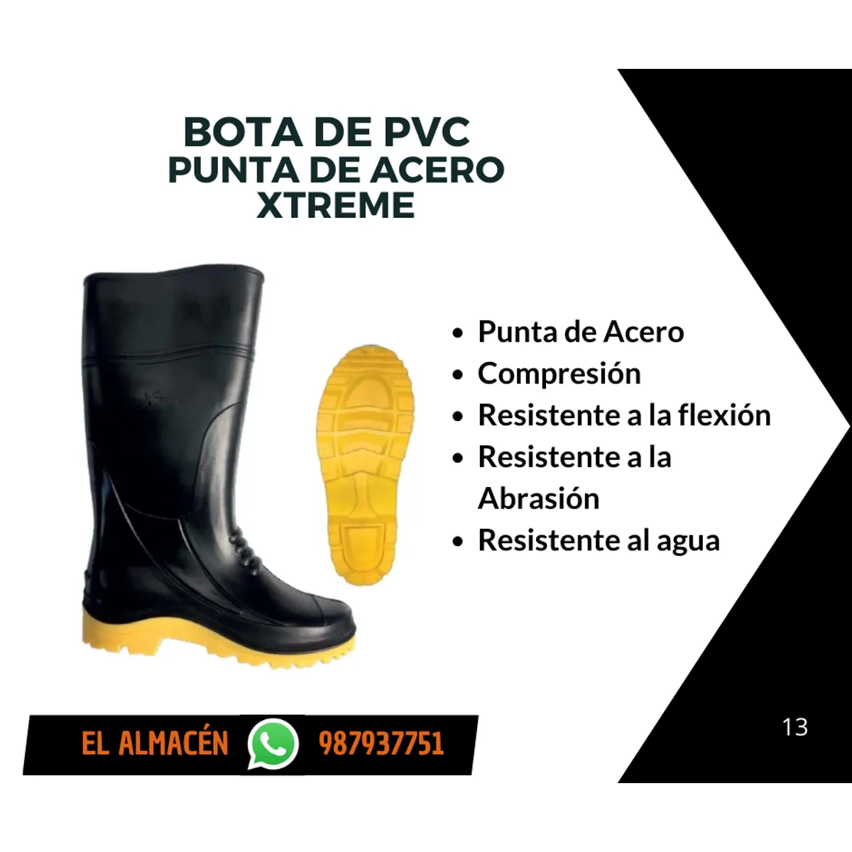 XTREME - BOTA DE JEBE PUNTA DE ACERO