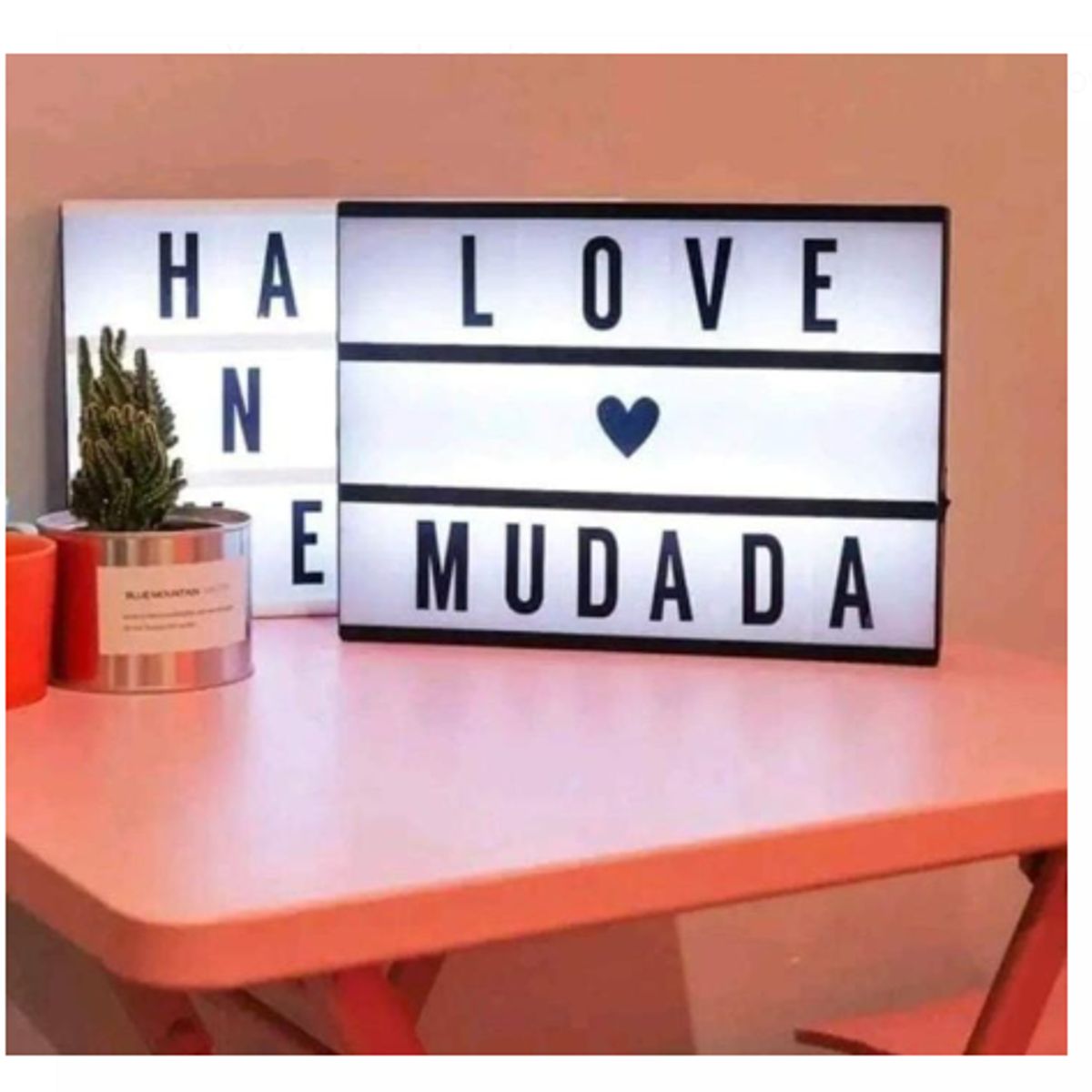 GENERICO - Pizarra Led con Letras Negras  Intercambiables