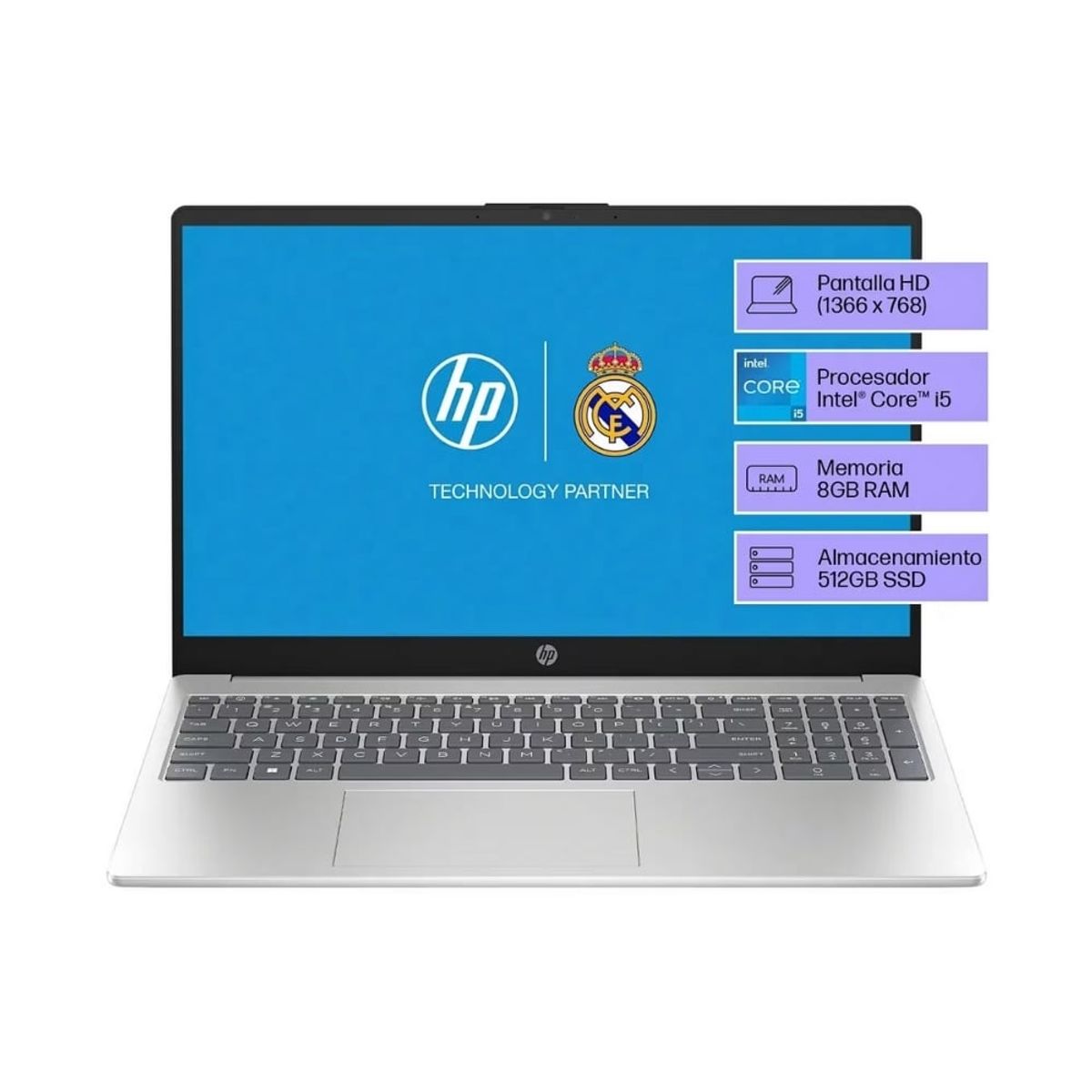 HP - Laptop HP Intel Core i5-1235U 8GB RAM 512GB SSD 15.6" HD Win 11 15-FD0048LA