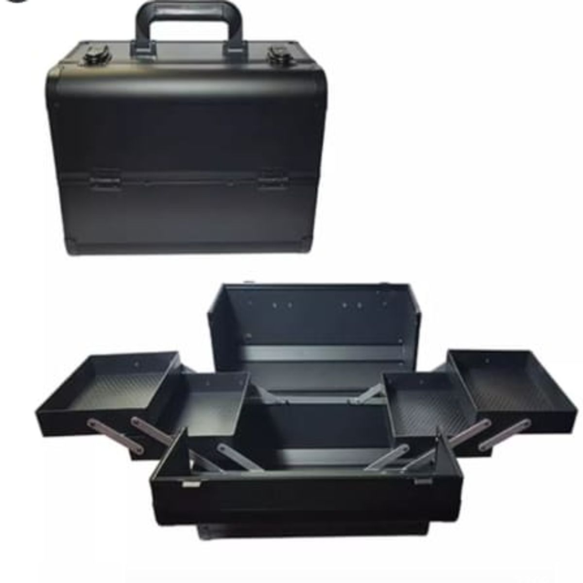 GENERICO - Maletín organizador maquillaje grande y de calidad NEGRO