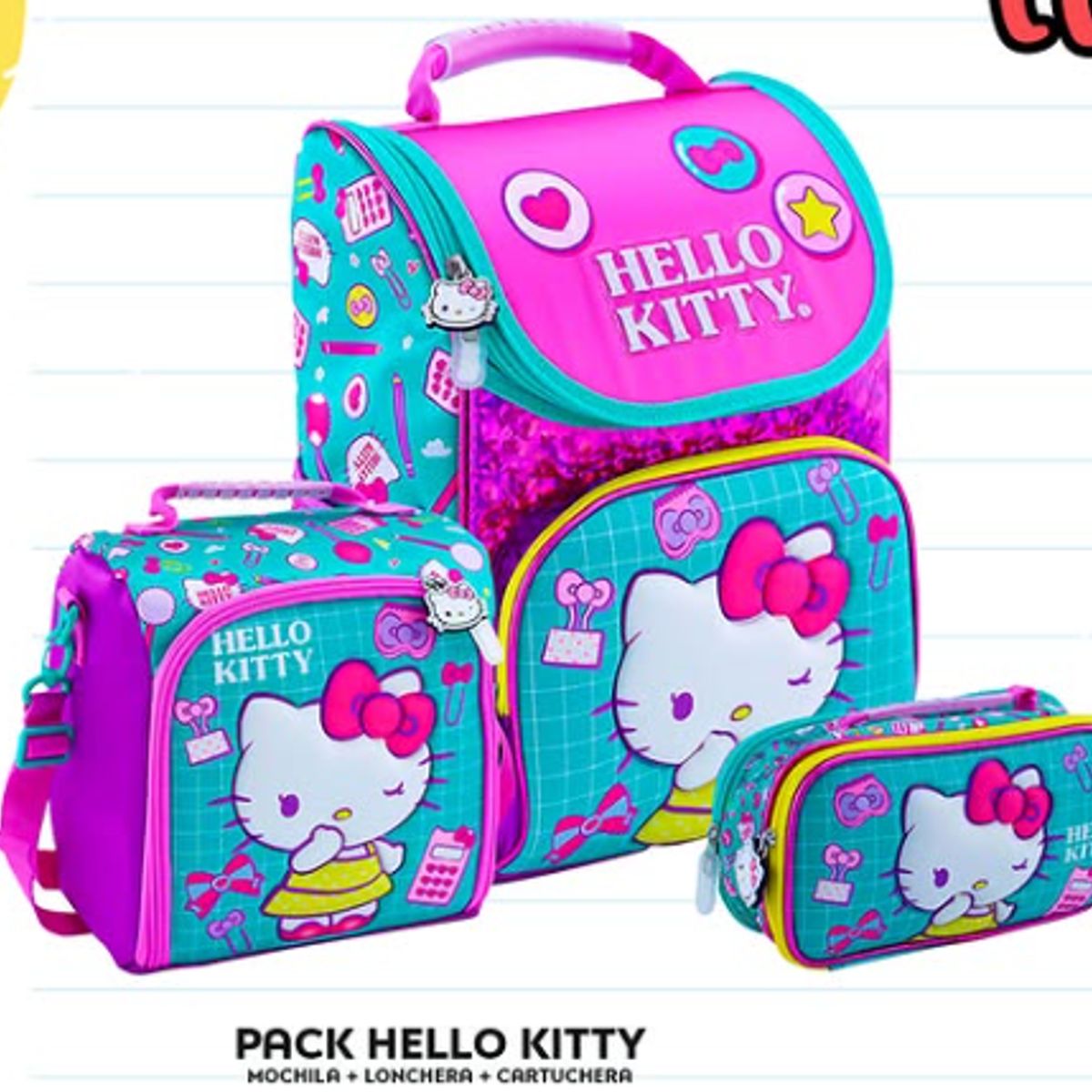 GENERICO - Set Mochila+Lonchera+Cartuchera