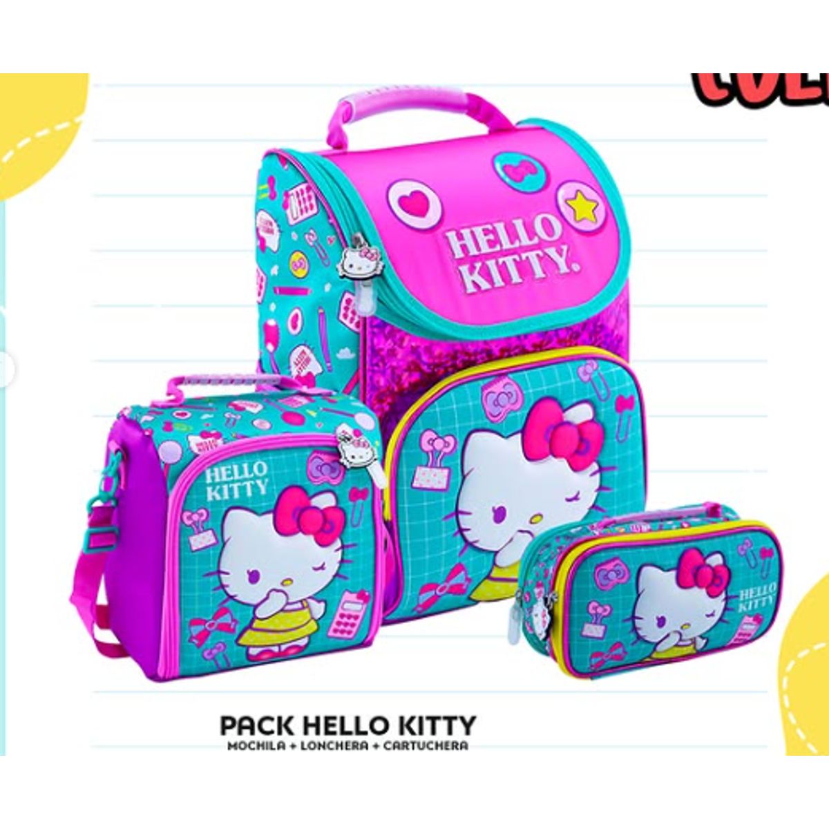 GENERICO - Set Mochila+Lonchera+Cartuchera
