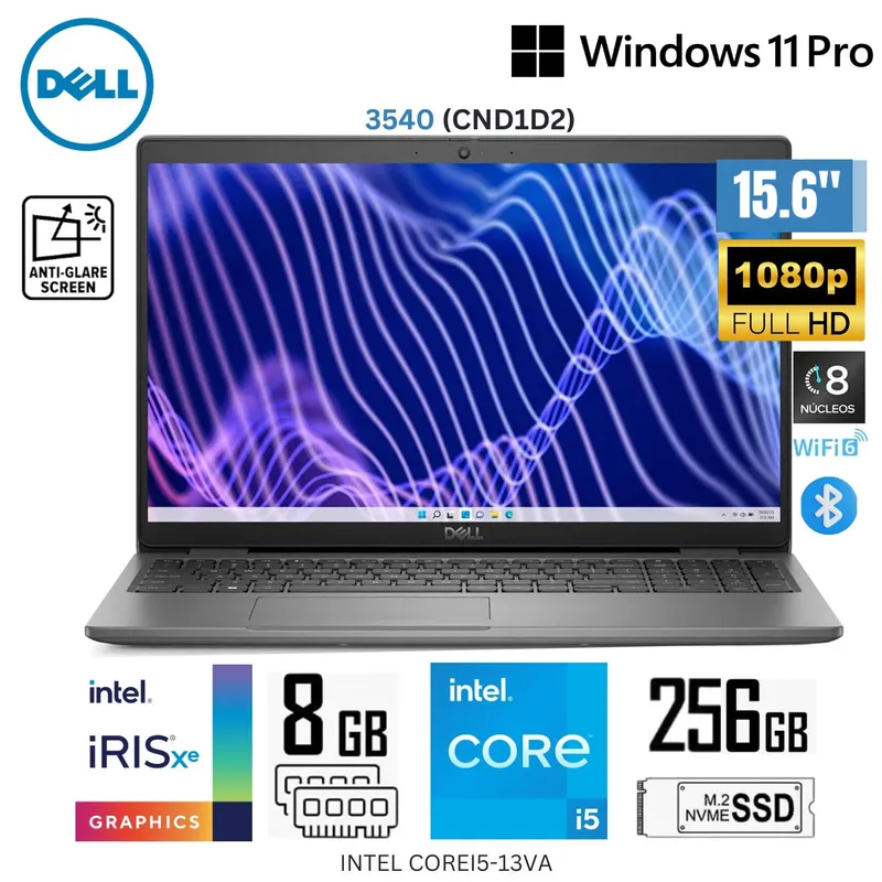 DELL - Laptop Dell Latitude 3540 Intel Core i5-1335U 8GB RAM 256GB SSD 15.6" FHD Win 11 Pro - CND1D2