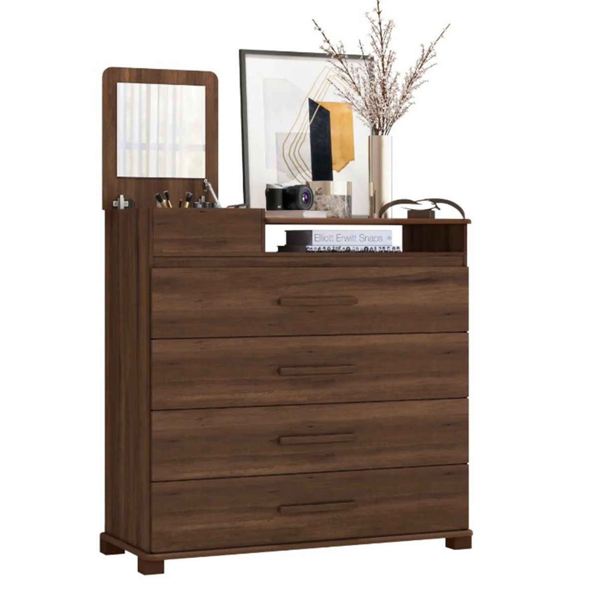 GENERICO - Comoda Moderna Con Espejo 4Cj Roby Amore Home