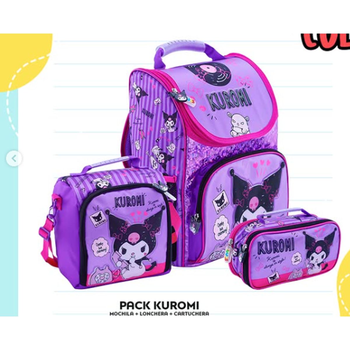 GENERICO - Set Mochila+Lonchera+Cartuchera