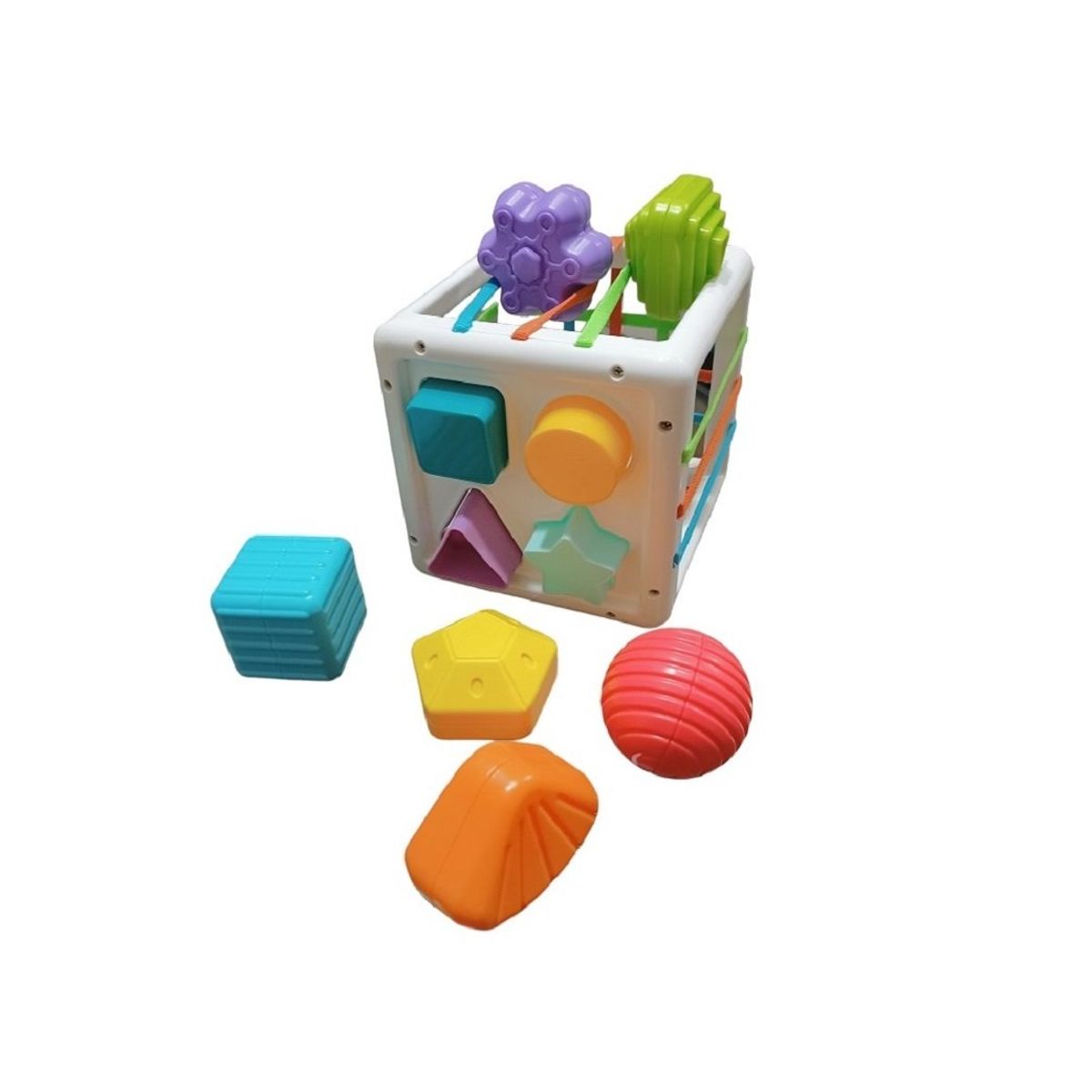 GENERICO - juego sensorial - Cubo de encaje con bandas montessori