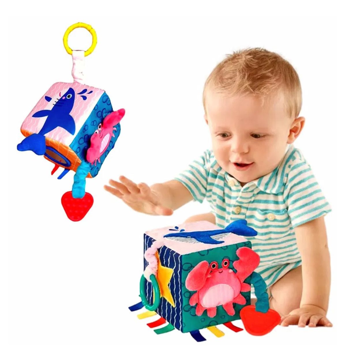 GENERICO - Tummy Time - Cubo sensorial con texturas GRANDE