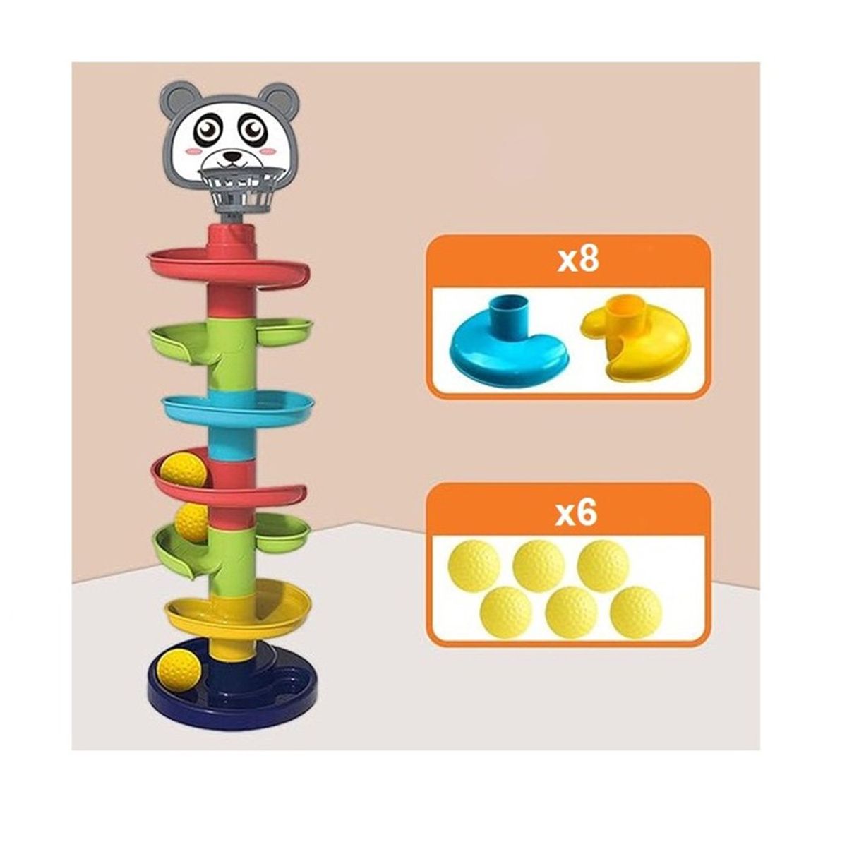 GENERICO - Juego didactico interactivo - Tobogán pelota - 8 pisos