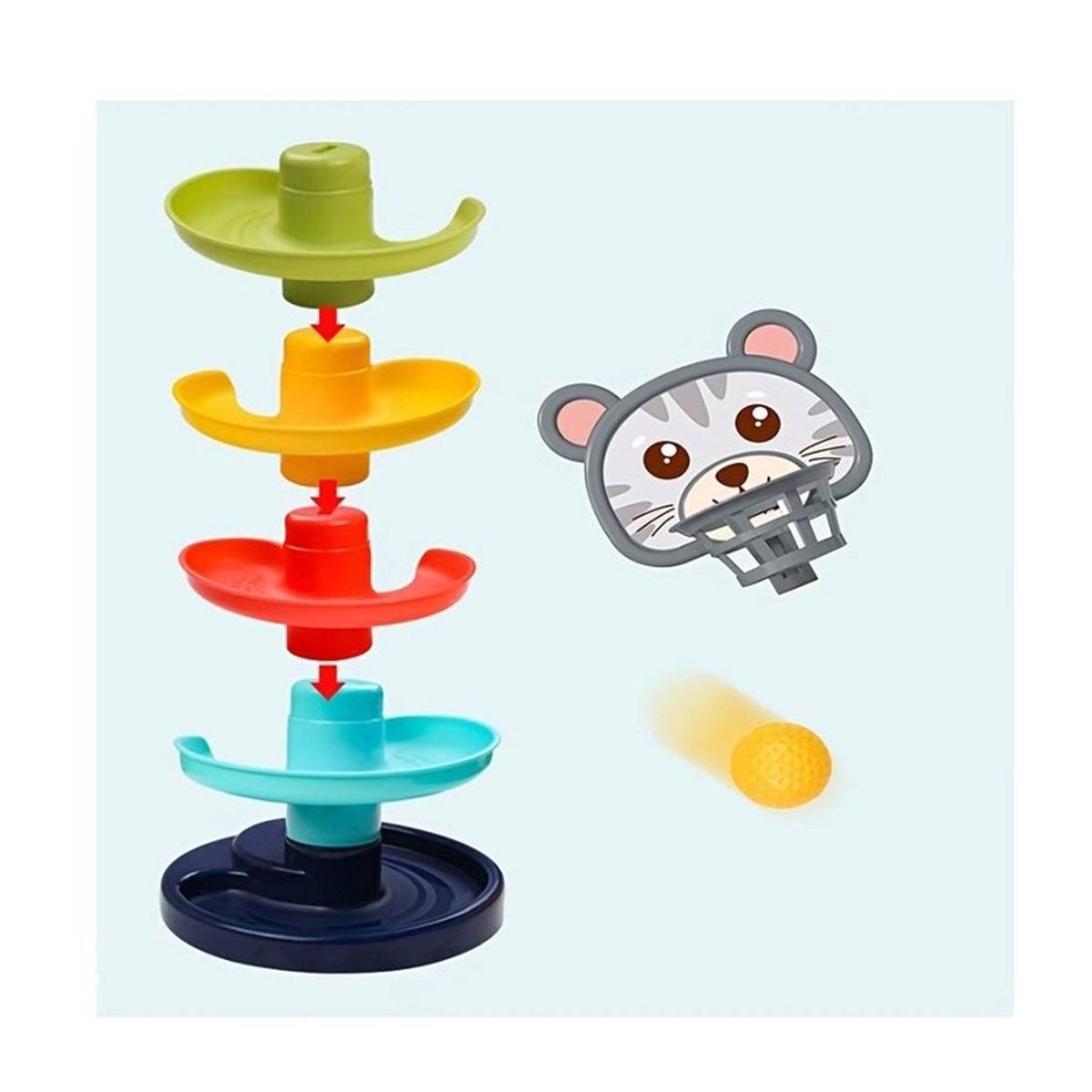 GENERICO - Juego didactico interactivo - Tobogán pelota - 5 pisos