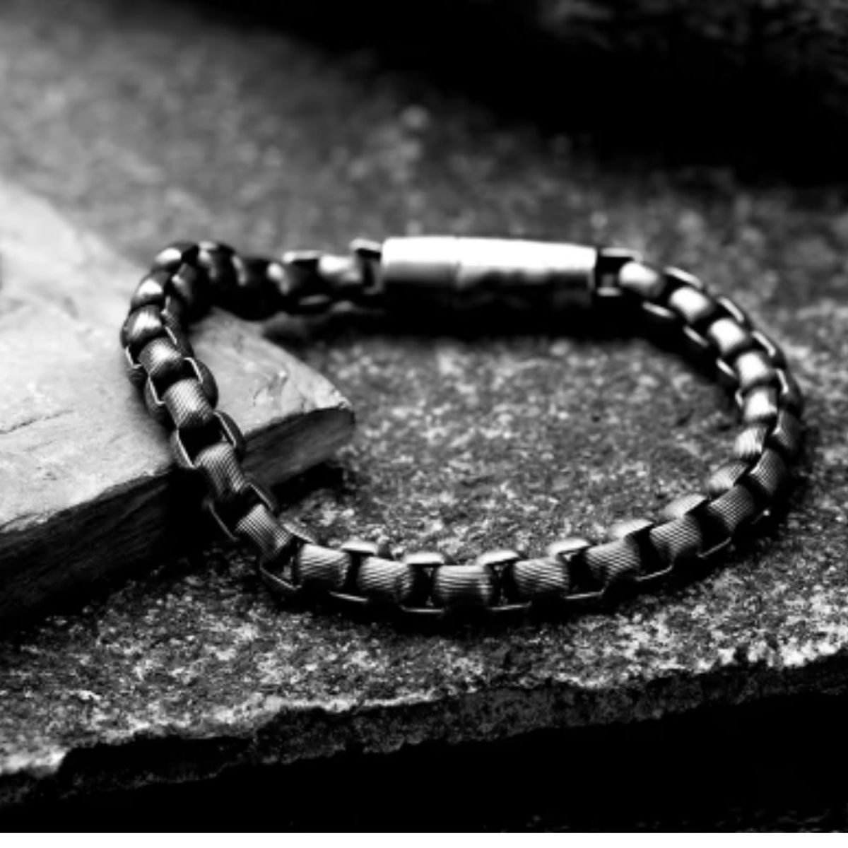 GENERICO - Pulsera de eslabones de acero inoxidable joyería masculina fina