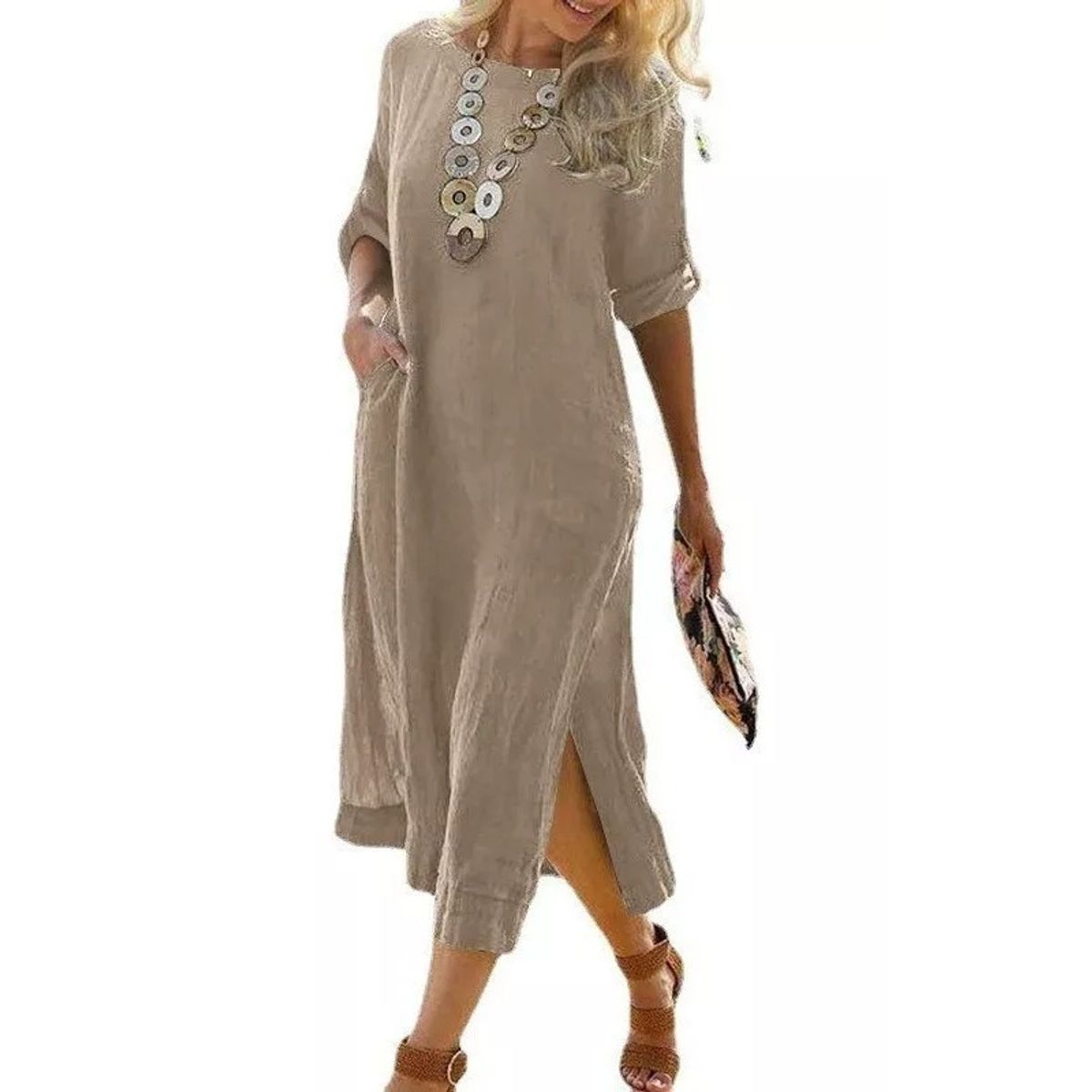 GIOIO - Vestido Mujer Beige