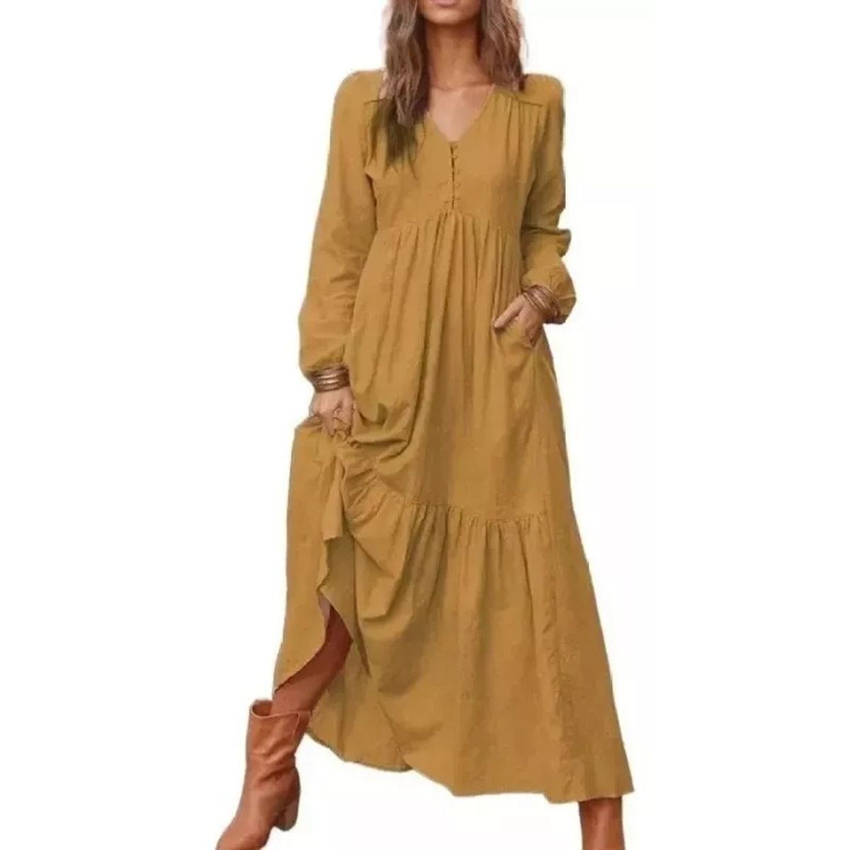 GIOIO - Vestido Mujer Amarillo