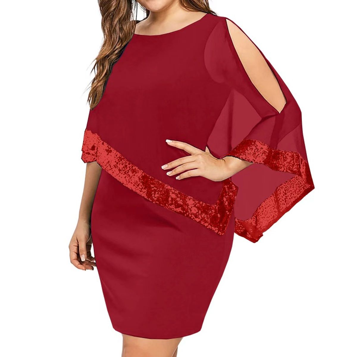 GIOIO - Vestido de fiesta Mujer Rojo