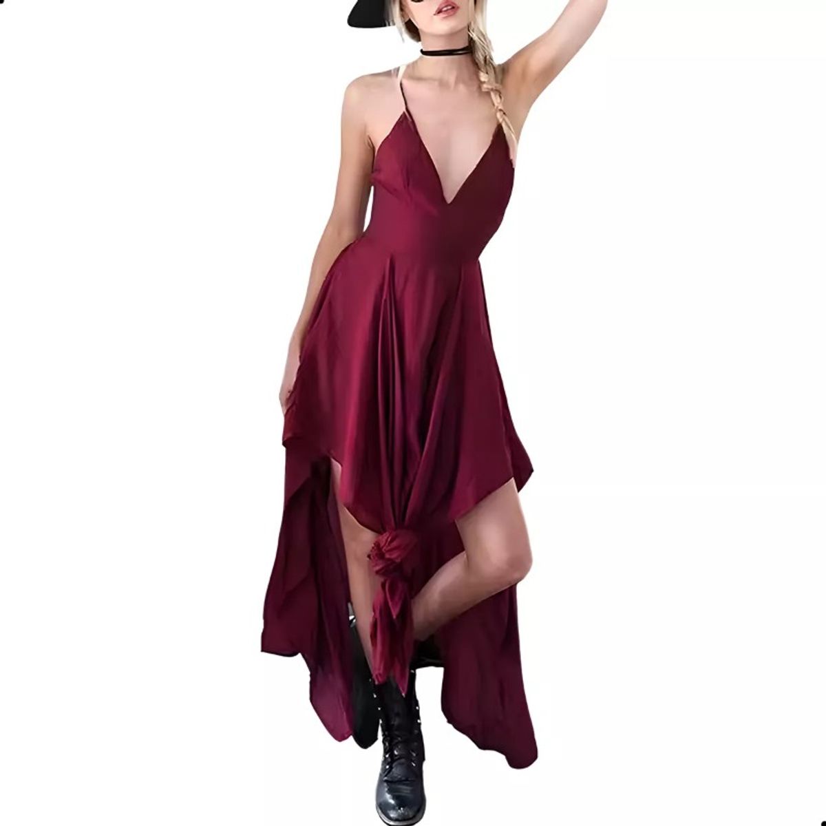 GIOIO - Vestido de fiesta Mujer Rojo