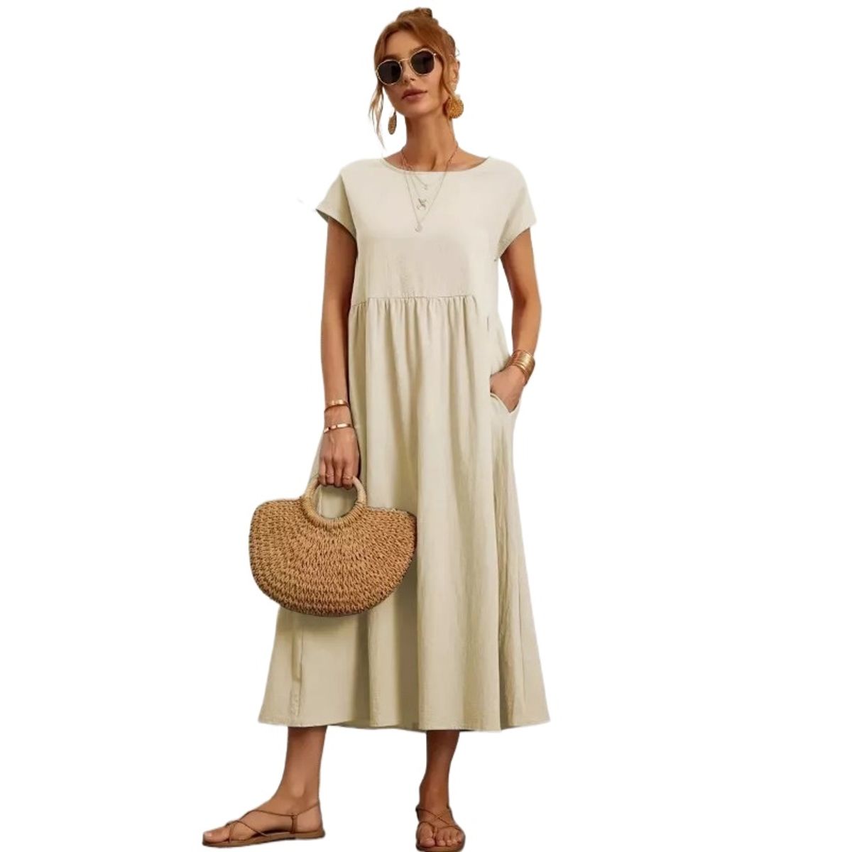 GIOIO - Vestido Mujer Beige